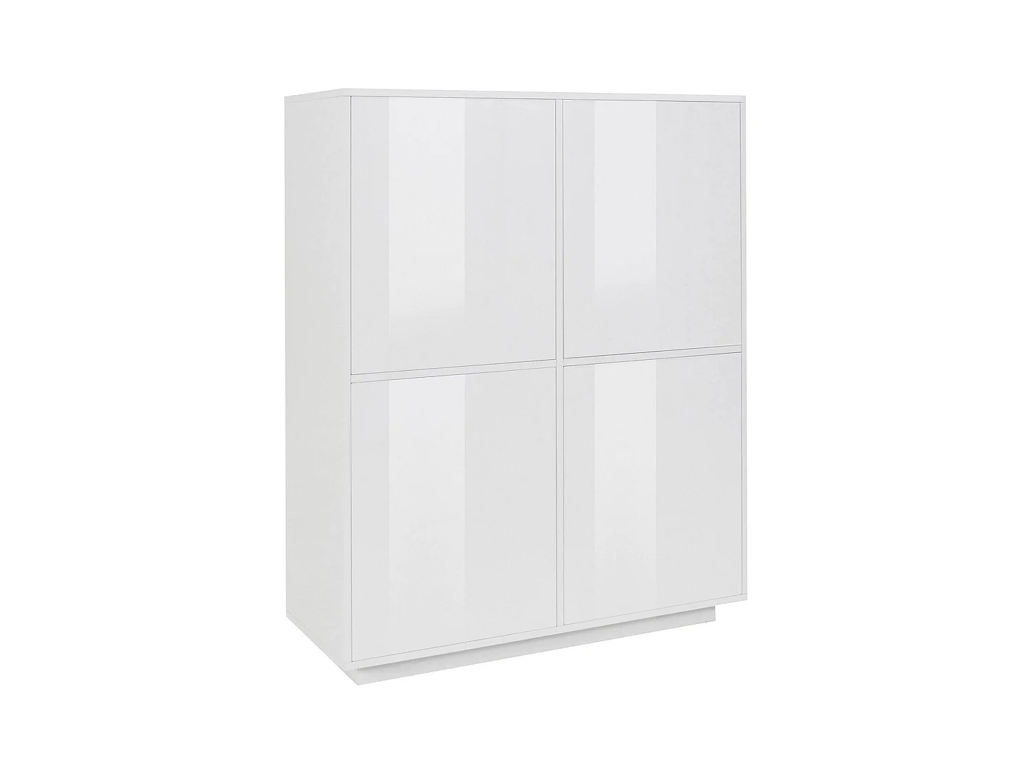 Buffet Dpaci, Buffet de cuisine 4 portes, Buffet de salon, 100% Made in Italy, 100x41h126 cm, Blanc brillant