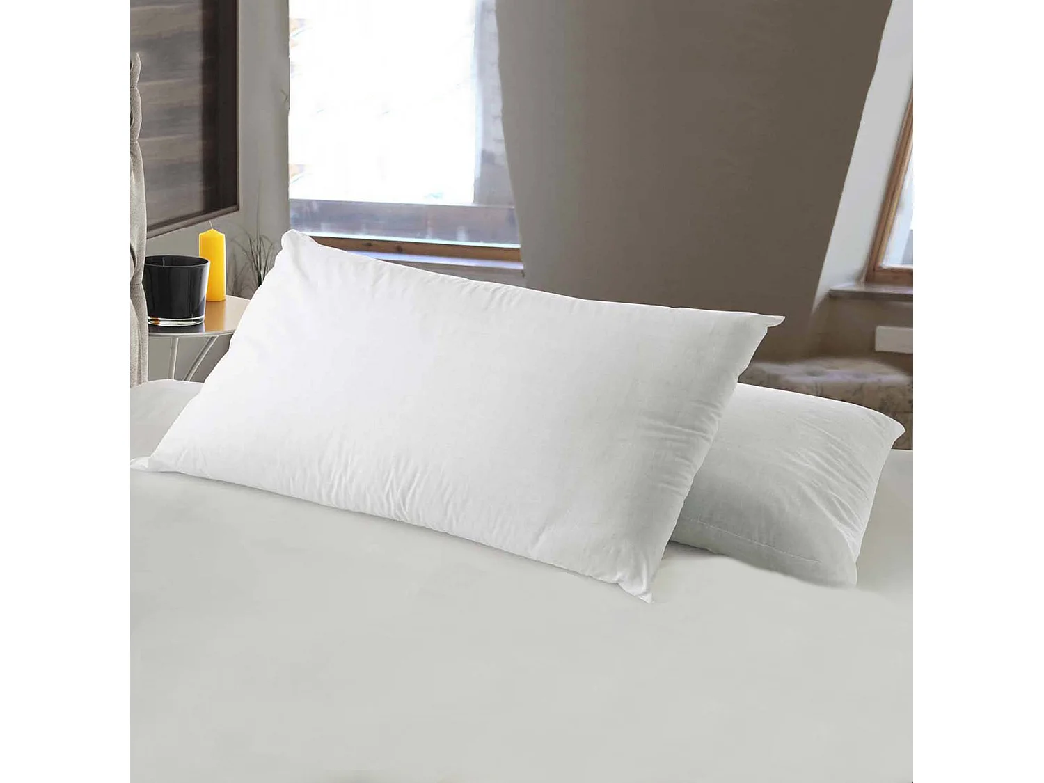 Oreiller Ddimarc, Oreiller ergonomique "savon" en mousse à mémoire de forme perforée, 100% Made in Italy, avec revêtement aux ions d'argent, 71x41xh13 cm, Lot de 4