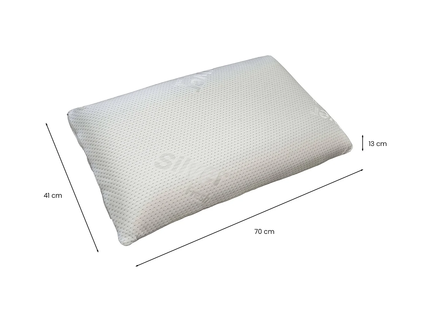 Oreiller Ddimarc, Oreiller ergonomique "savon" en mousse à mémoire de forme perforée, 100% Made in Italy, avec revêtement aux ions d'argent, 71x41xh13 cm, Lot de 2