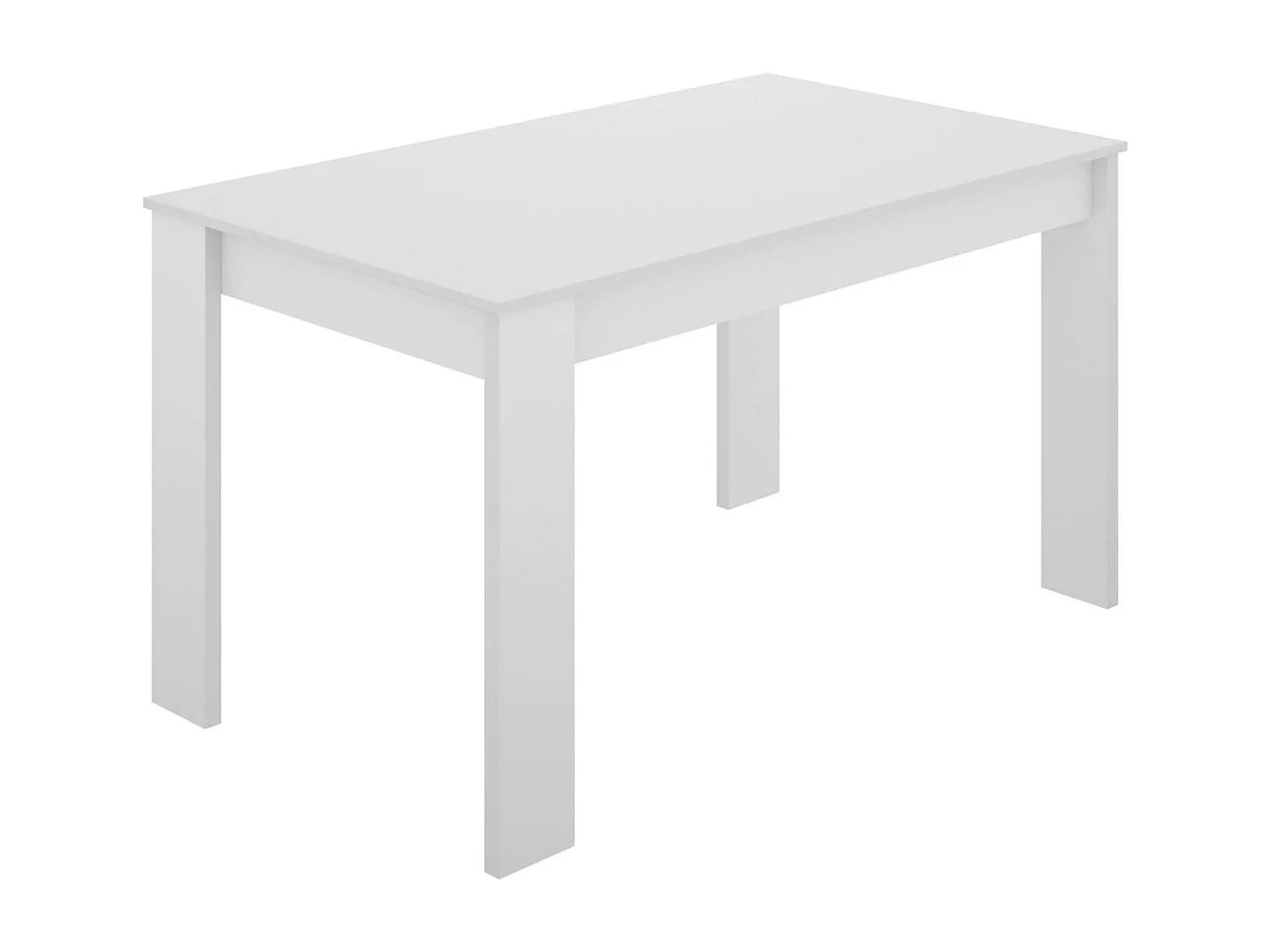 Dbagatt vaste tafel, Multifunctionele eettafel, Rechthoekige keuken- of eetkamertafel, 139x81h77 cm, Wit