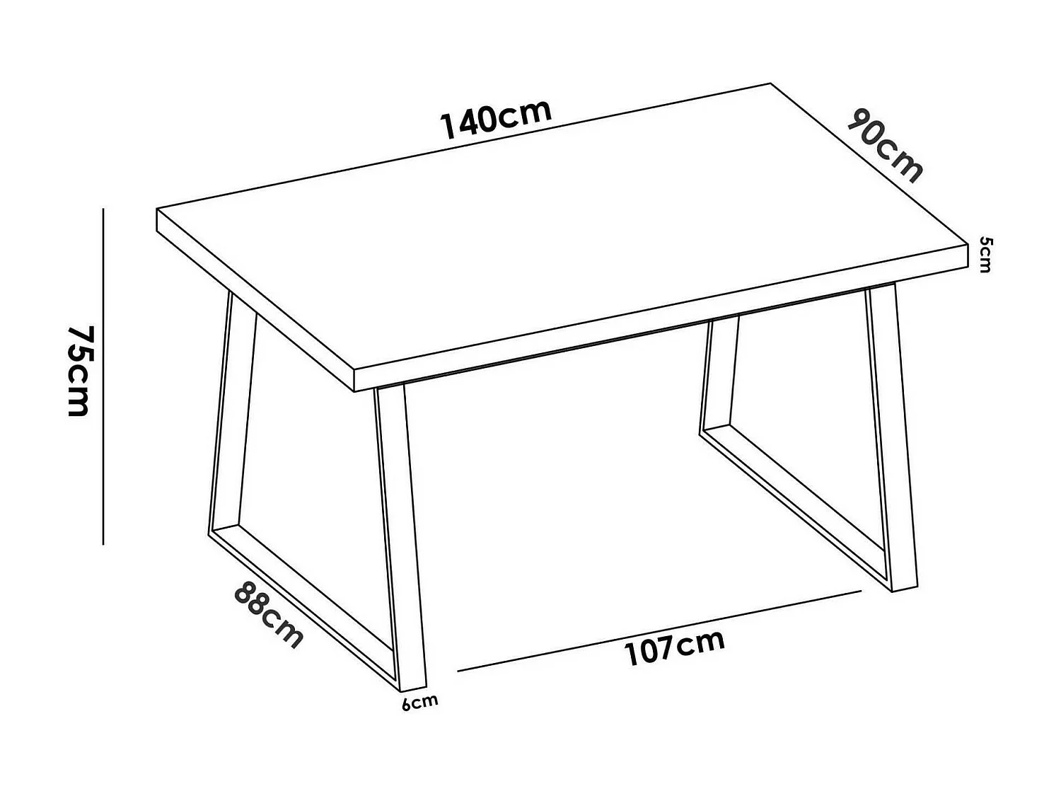Table fixe Darrigh, Etagère à manger polyvalente, Table rectangulaire de cuisine ou de salle à manger, 140x90h75 cm, Chêne Nodi