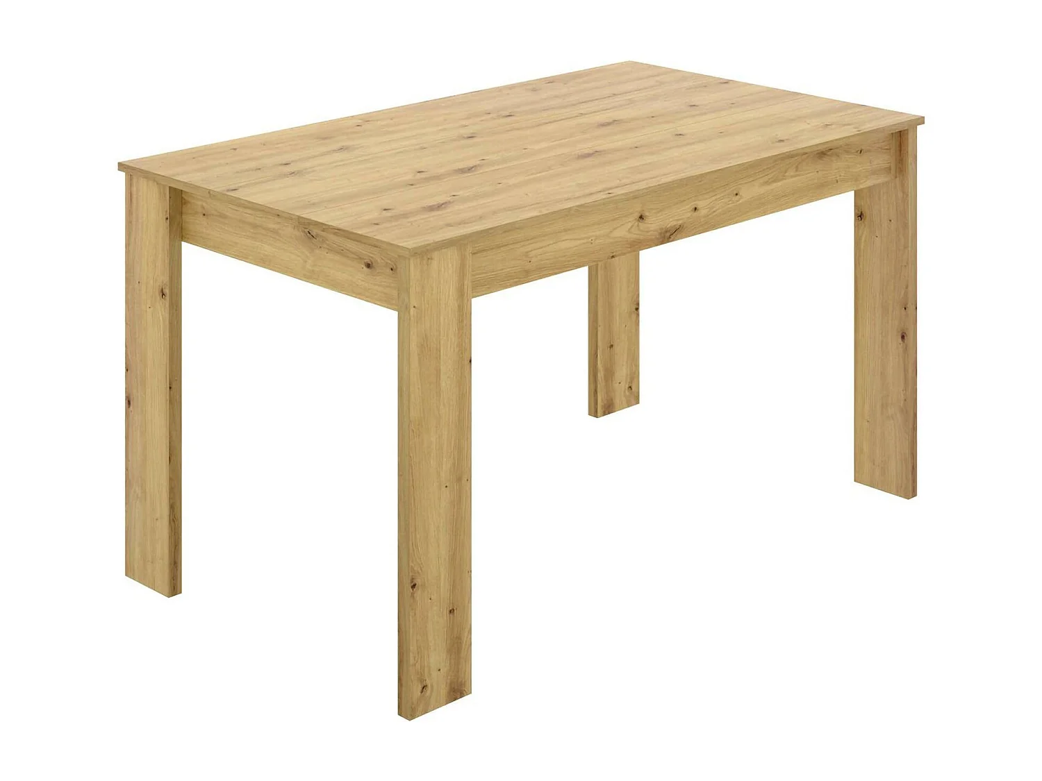 Dbagatt vaste tafel, Multifunctionele eettafel, Rechthoekige keuken- of eetkamertafel, 139x81h77 cm, Nodi Eiken