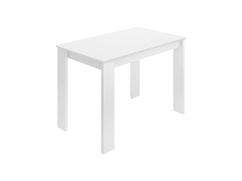 Fester-Tisch Daghe, Mehrzweck-Esstisch, rechteckiger Tisch für die Küche oder das Esszimmer, 110 x 67 x 77 cm, WeiÃŸ