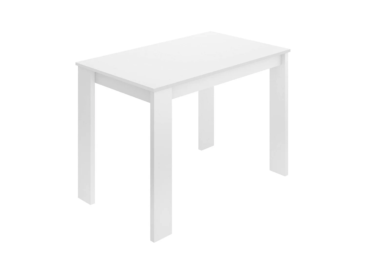 Table fixe Daghe, Etagère à manger polyvalente, Table rectangulaire de cuisine ou de salle à manger, 110x67h77 cm, Blanc