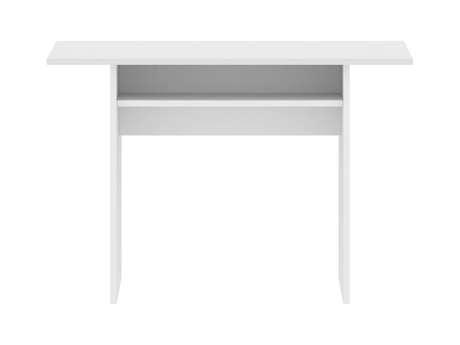 Console extensible Rodella, Console auxiliaire extensible multi-positions, Table à manger pliante avec plateau rabattable, 110x33/66h75 cm, Blanc