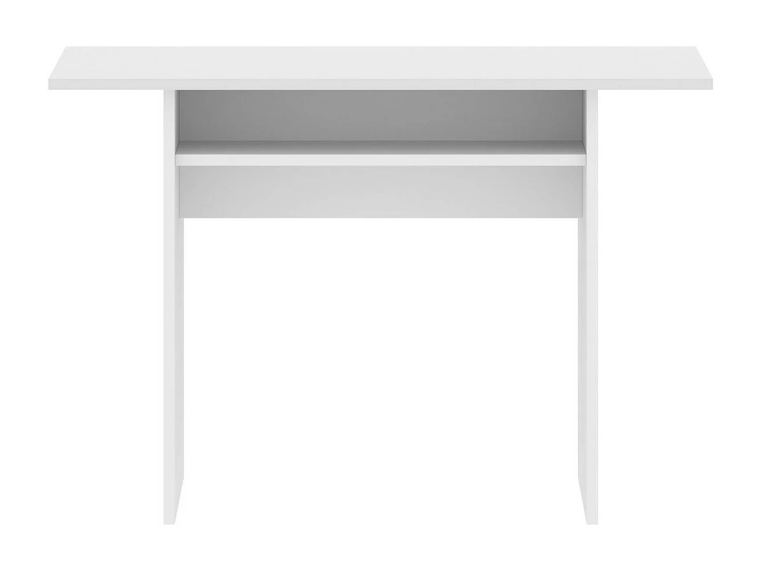 Console extensible Rodella, Console auxiliaire extensible multi-positions, Table à manger pliante avec plateau rabattable, 110x33/66h75 cm, Blanc