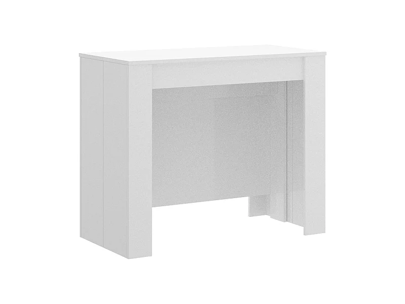 Console extensible Dbiragh, Table à manger polyvalente, Console extensible multiposition avec support d'extension inclus, 54/239x90h77 cm, Blanc