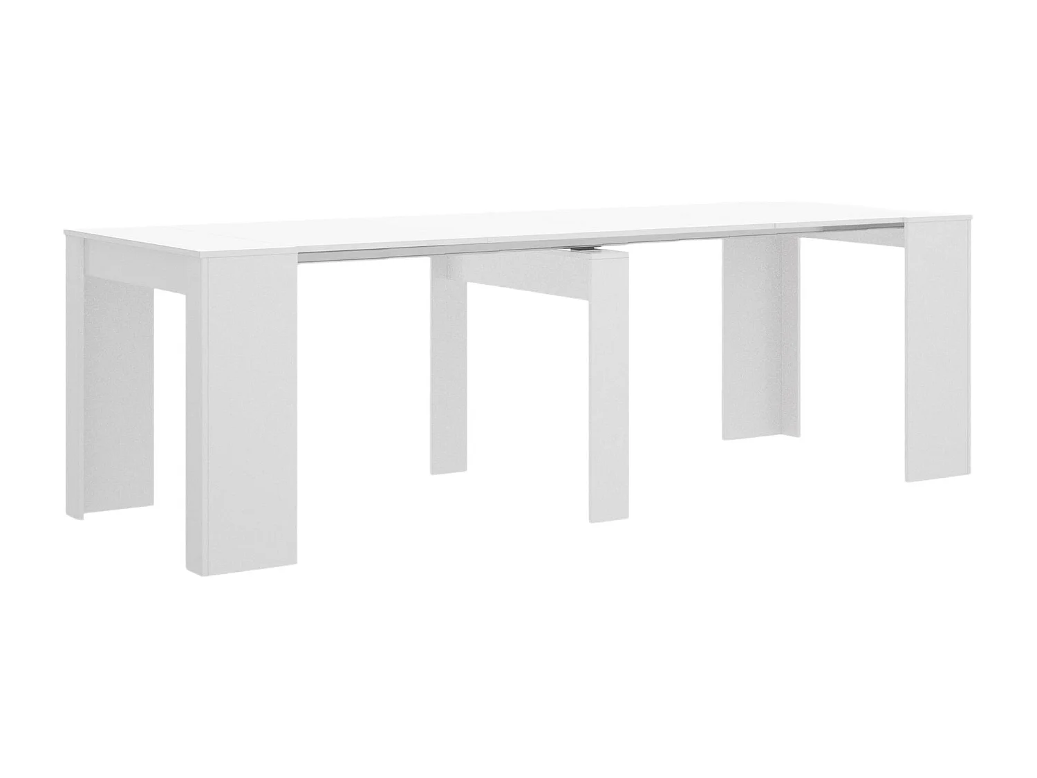 Console extensible Dbiragh, Table à manger polyvalente, Console extensible multiposition avec support d'extension inclus, 54/239x90h77 cm, Blanc