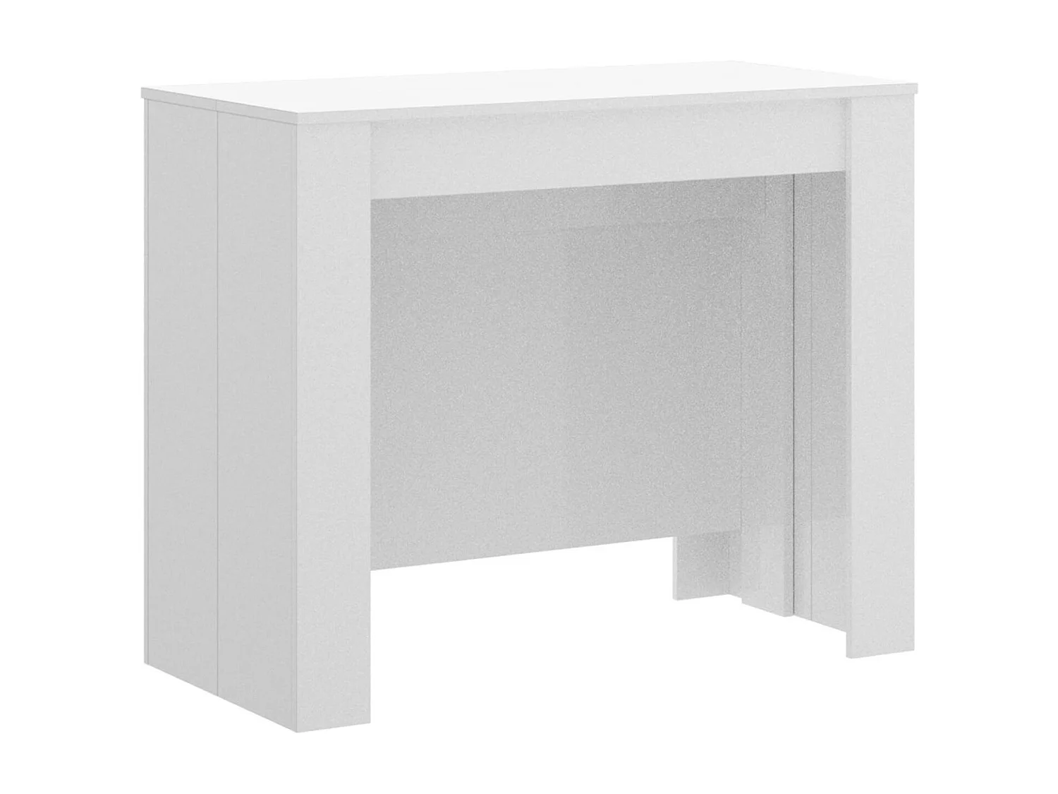Console extensible Dbiragh, Table à manger polyvalente, Console extensible multiposition avec support d'extension inclus, 54/239x90h77 cm, Blanc