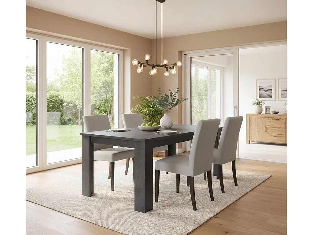 Dmora - Tavolo allungabile Agenore, cm 160/210x90h75, Ardesia