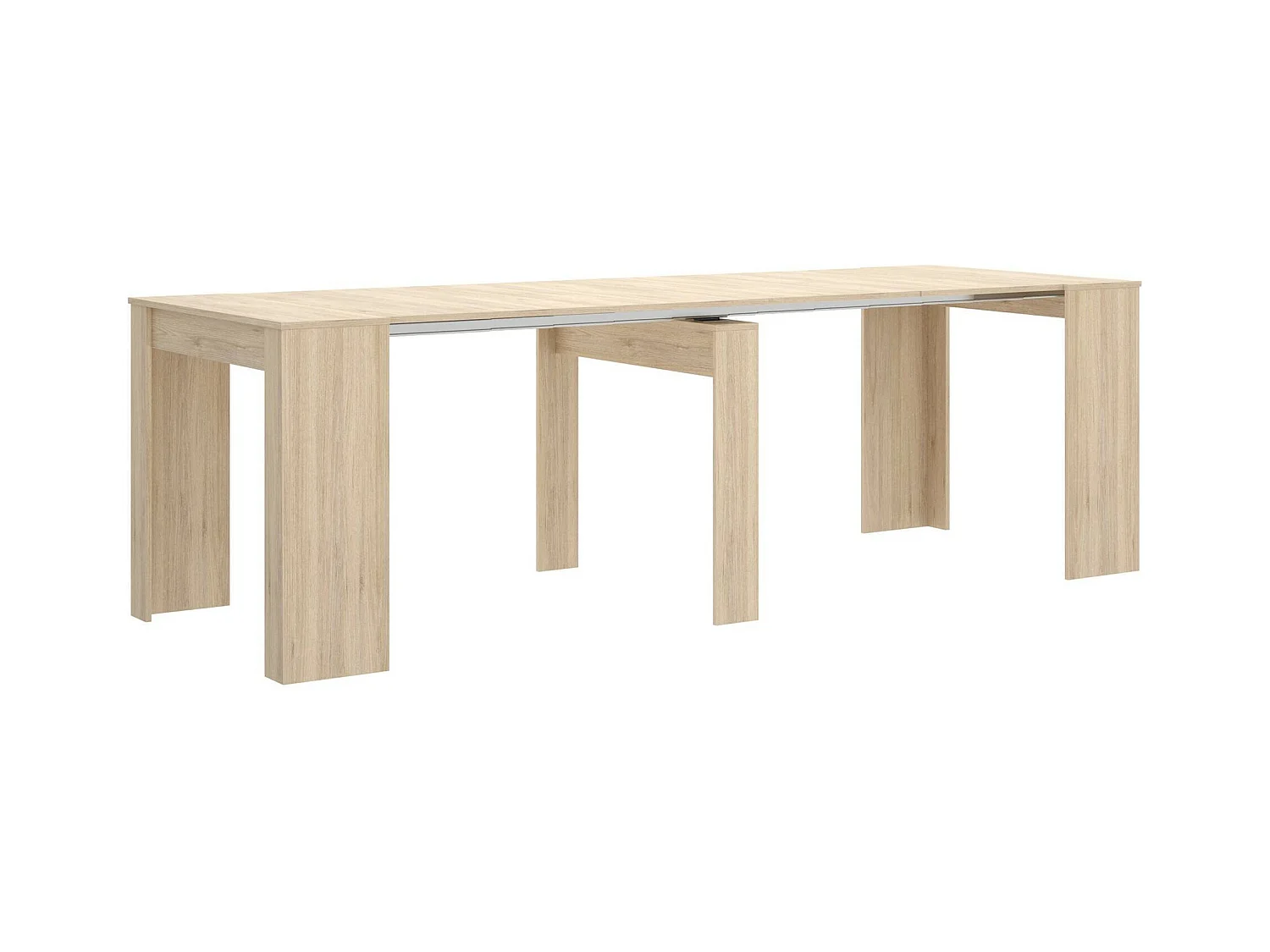 Console extensible Cognolo, Console extensible multi-positions, Table à manger polyvalente, 54/239x90h77 cm, Chêne