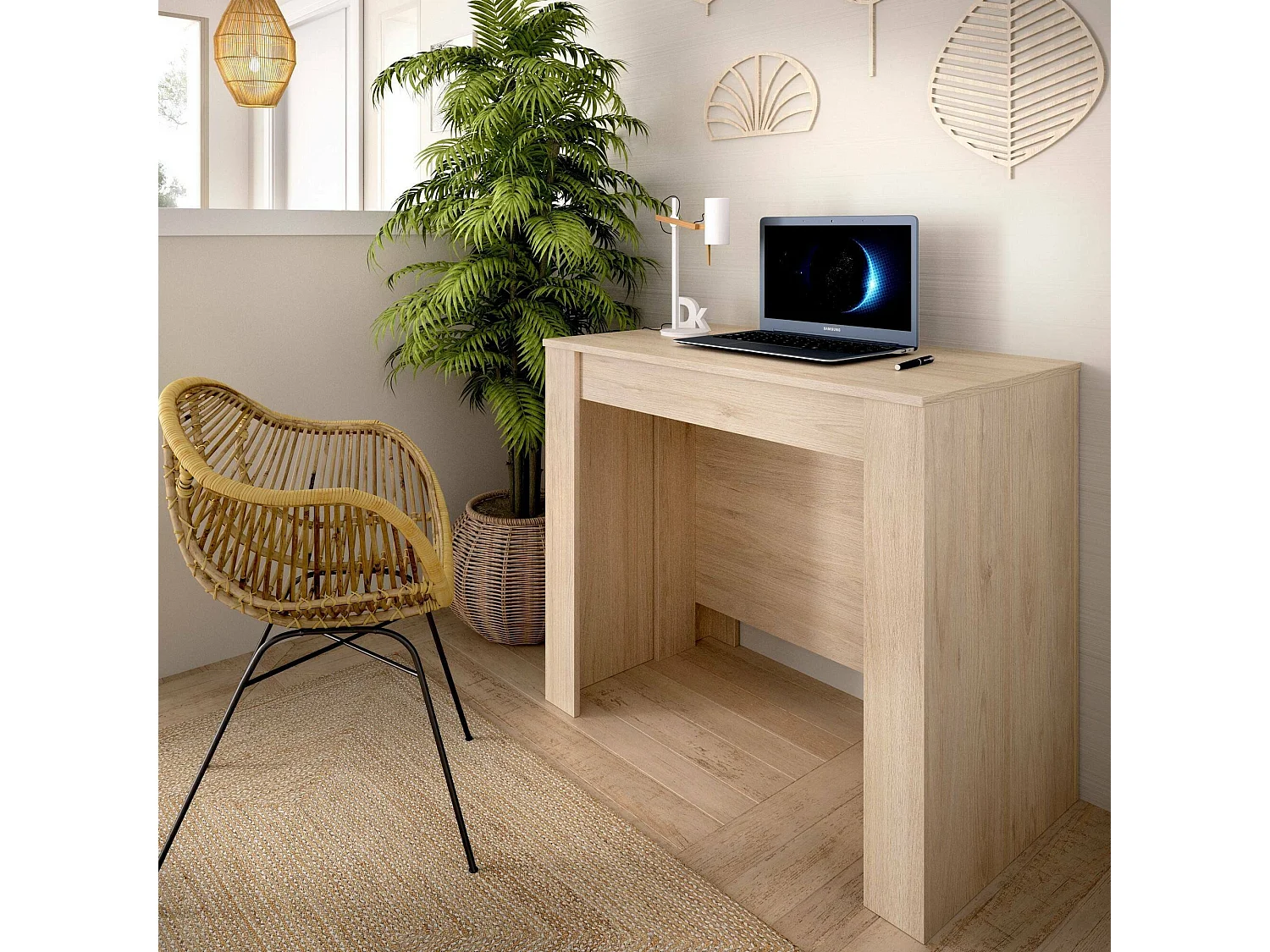 Consola extensível Cognolo, Consola extensível multiposições, Mesa de jantar multiusos, 54/239x90h77 cm, Carvalho