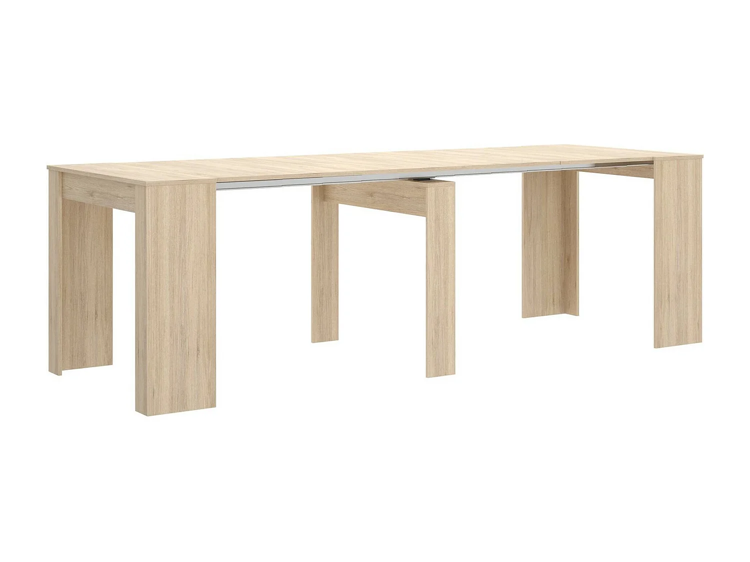 Consola extensível Cognolo, Consola extensível multiposições, Mesa de jantar multiusos, 54/239x90h77 cm, Carvalho