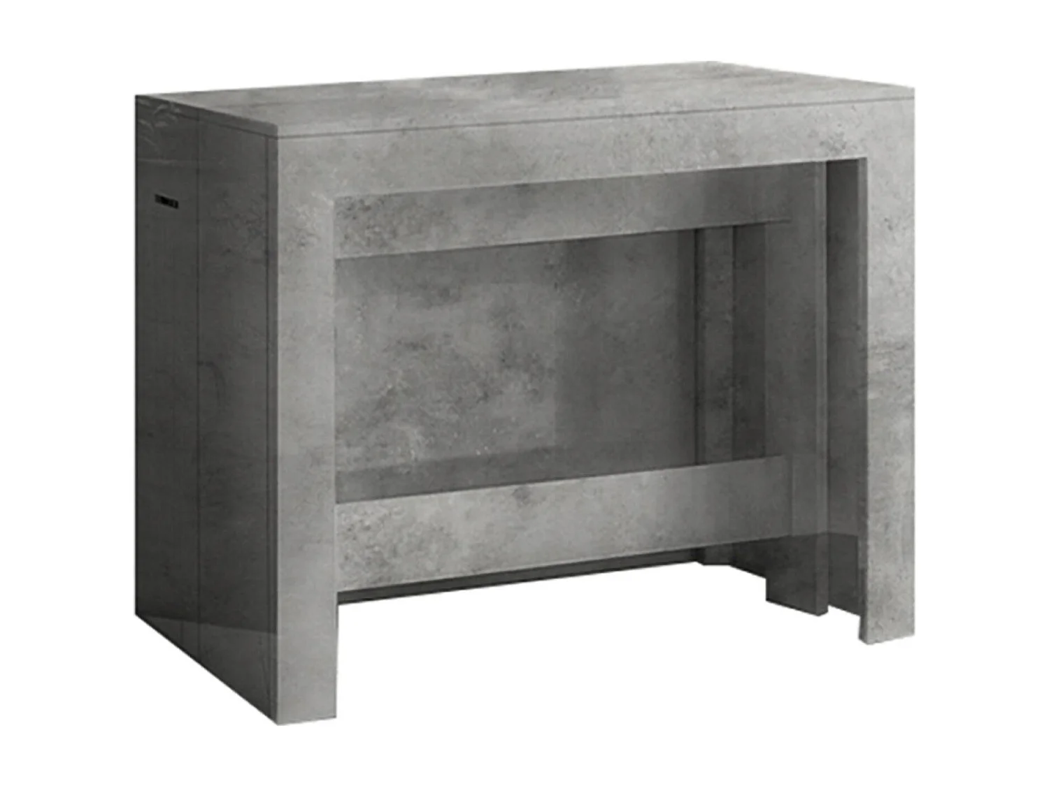 Consola extensible Dguigo, Consola extensible hasta 12 plazas, Mesa con soporte extensible, 100% Made in Italy, cm 51/300x90h77, Mármol gris
