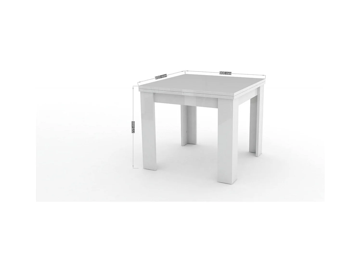 Table extensible Dlirol, Console auxiliaire de cuisine, Table extensible, 100% Made in Italy, 90x90h75 cm, Orme perlé