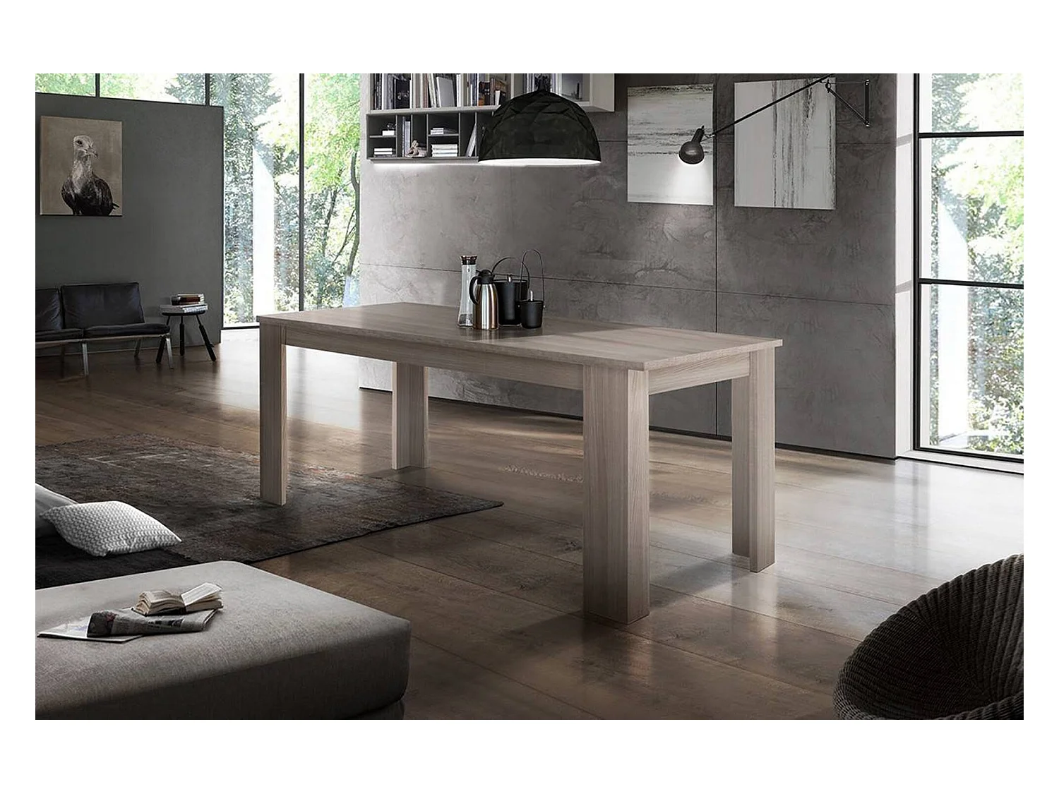 Table extensible Dkofle, Console extensible jusqu'à 10 places, Console extensible 100% Made in Italy, 140/190x90h75 cm, Orme nacré