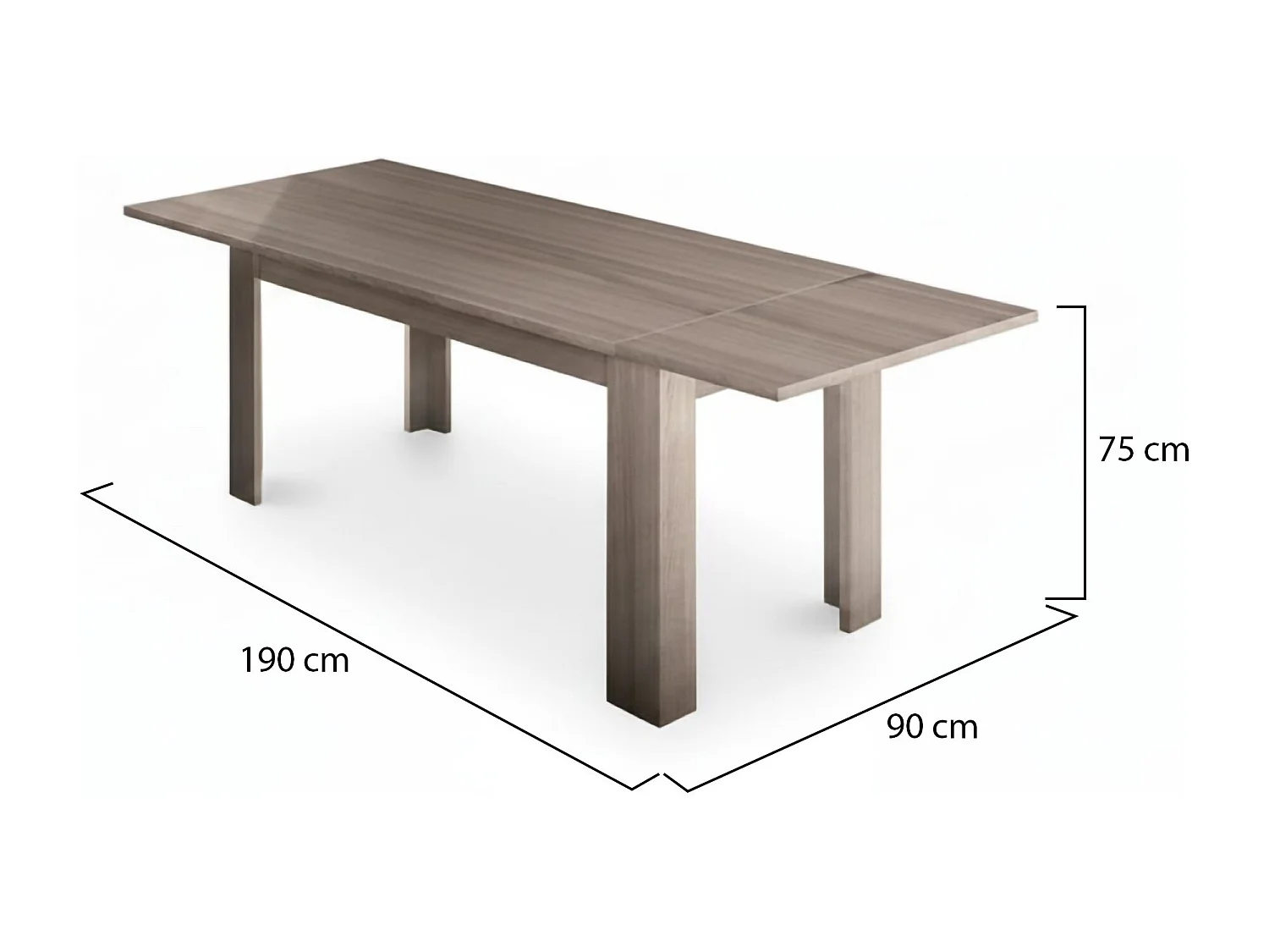 Table extensible Dkofle, Console extensible jusqu'à 10 places, Console extensible 100% Made in Italy, 140/190x90h75 cm, Orme nacré