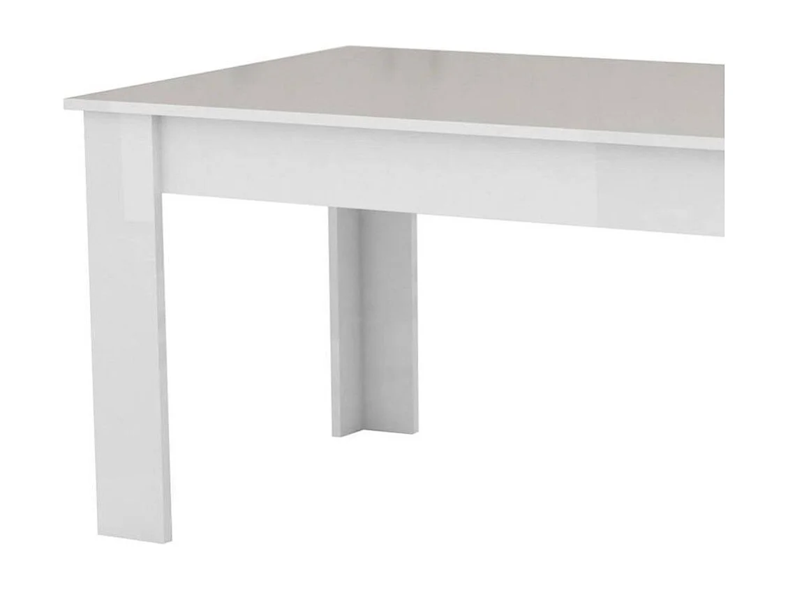 Dkofle uitschuifbare tafel, Uitschuifbare console tot 10 zitplaatsen, Uitschuifbare console 100% Made in Italy, 140/190x90h75 cm, Glanzend wit