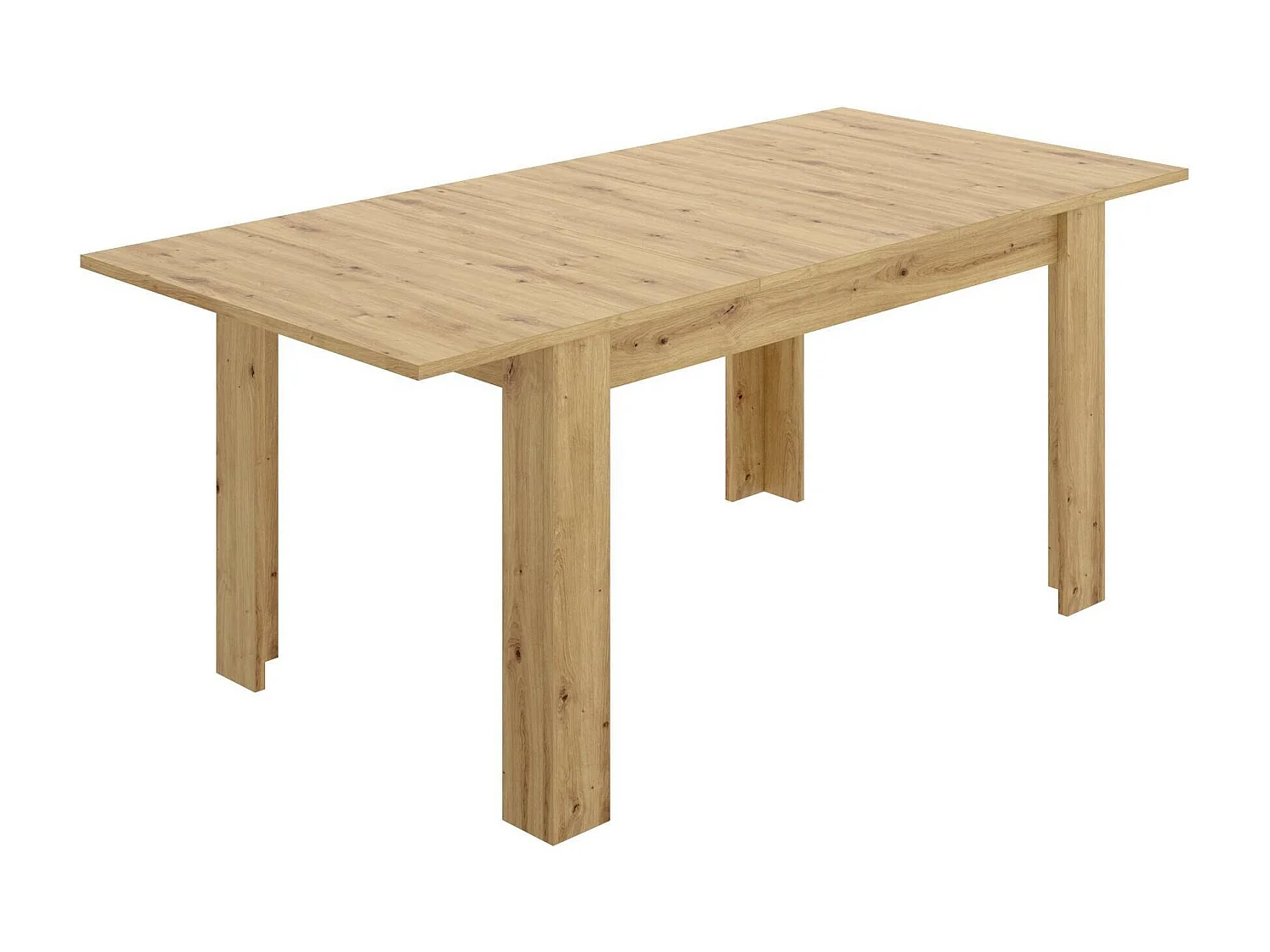 Table extensible Dariaud, Console extensible, Table à manger extensible, 140/190x90h77 cm, Chêne Knot