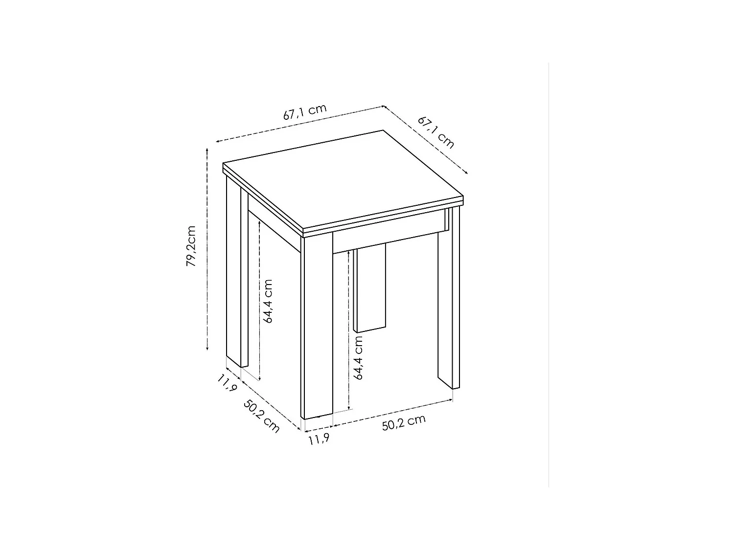 Table extensible Comer, Console extensible multi-positions, Table console auxiliaire pliante, 79/134x67h79 cm, Blanc