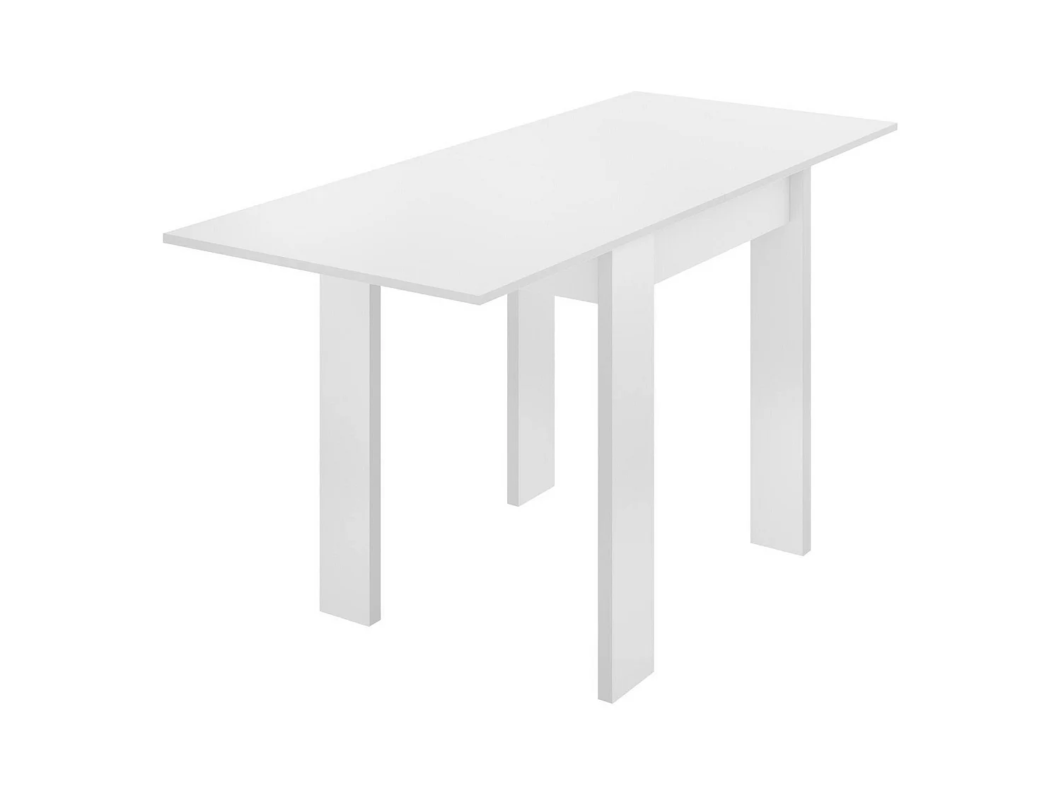 Table extensible Comer, Console extensible multi-positions, Table console auxiliaire pliante, 79/134x67h79 cm, Blanc