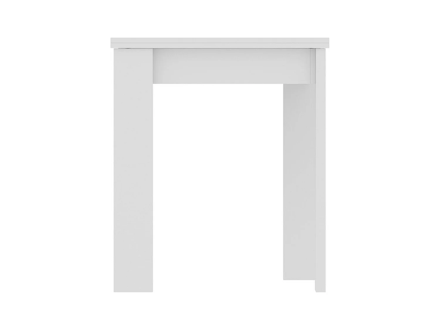 Table extensible Comer, Console extensible multi-positions, Table console auxiliaire pliante, 79/134x67h79 cm, Blanc