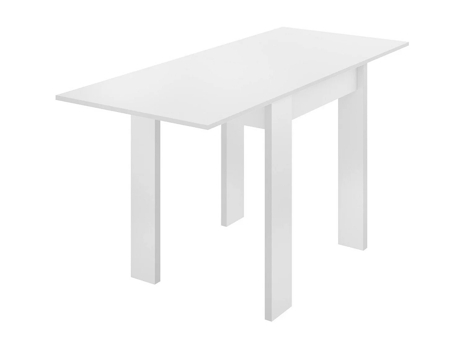 Ausziehbarer-Tisch Comer, ausziehbare Konsole mit mehreren Positionen, zusammenklappbarer Zusatzkonsolentisch, 79/134 x 67 x 79 cm, WeiÃŸ