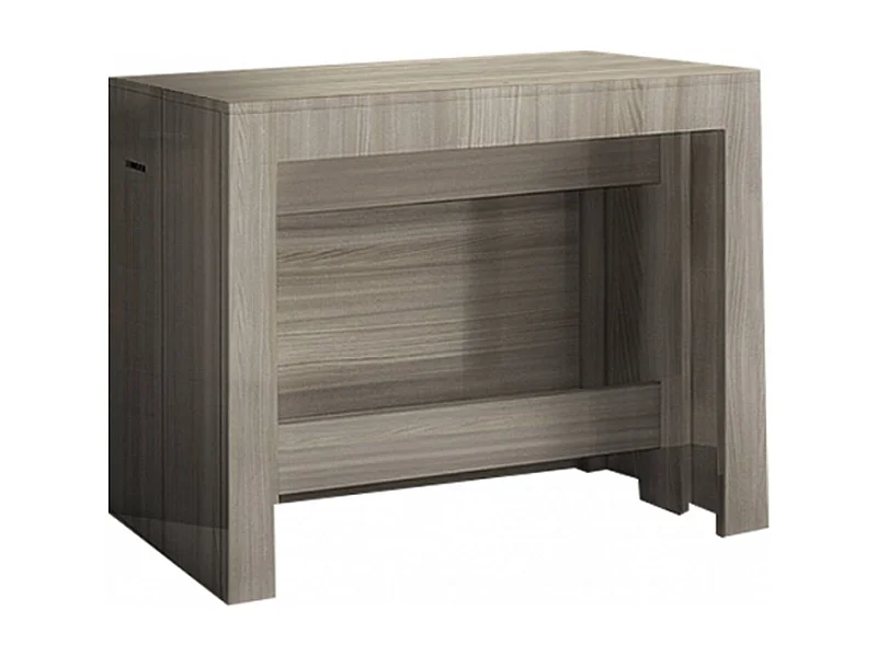 Consola extensível Dguigo, Consola extensível até 12 lugares, Mesa com suportes de extensão, 100% Fabricado em Itália, 51/300x90h77 cm, Olmo pérola