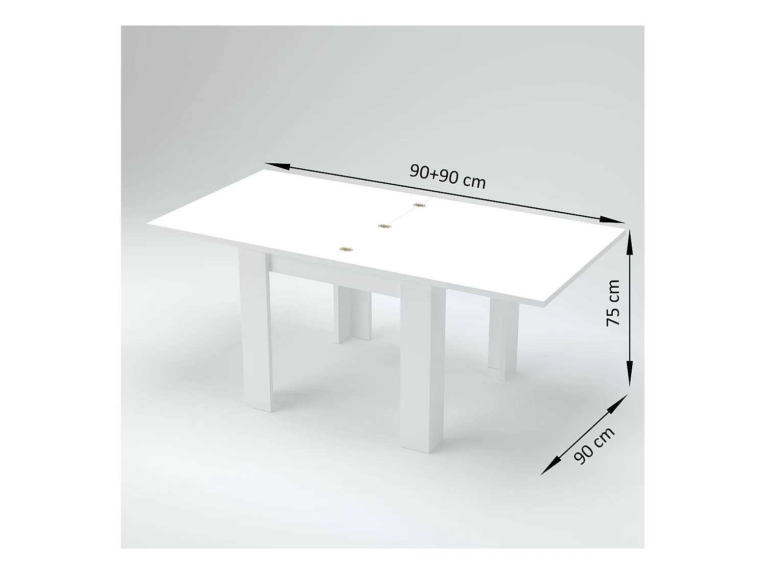 Table extensible Dlirol, Console auxiliaire de cuisine, Table extensible, 100% Made in Italy, 90x90h75 cm, Gris