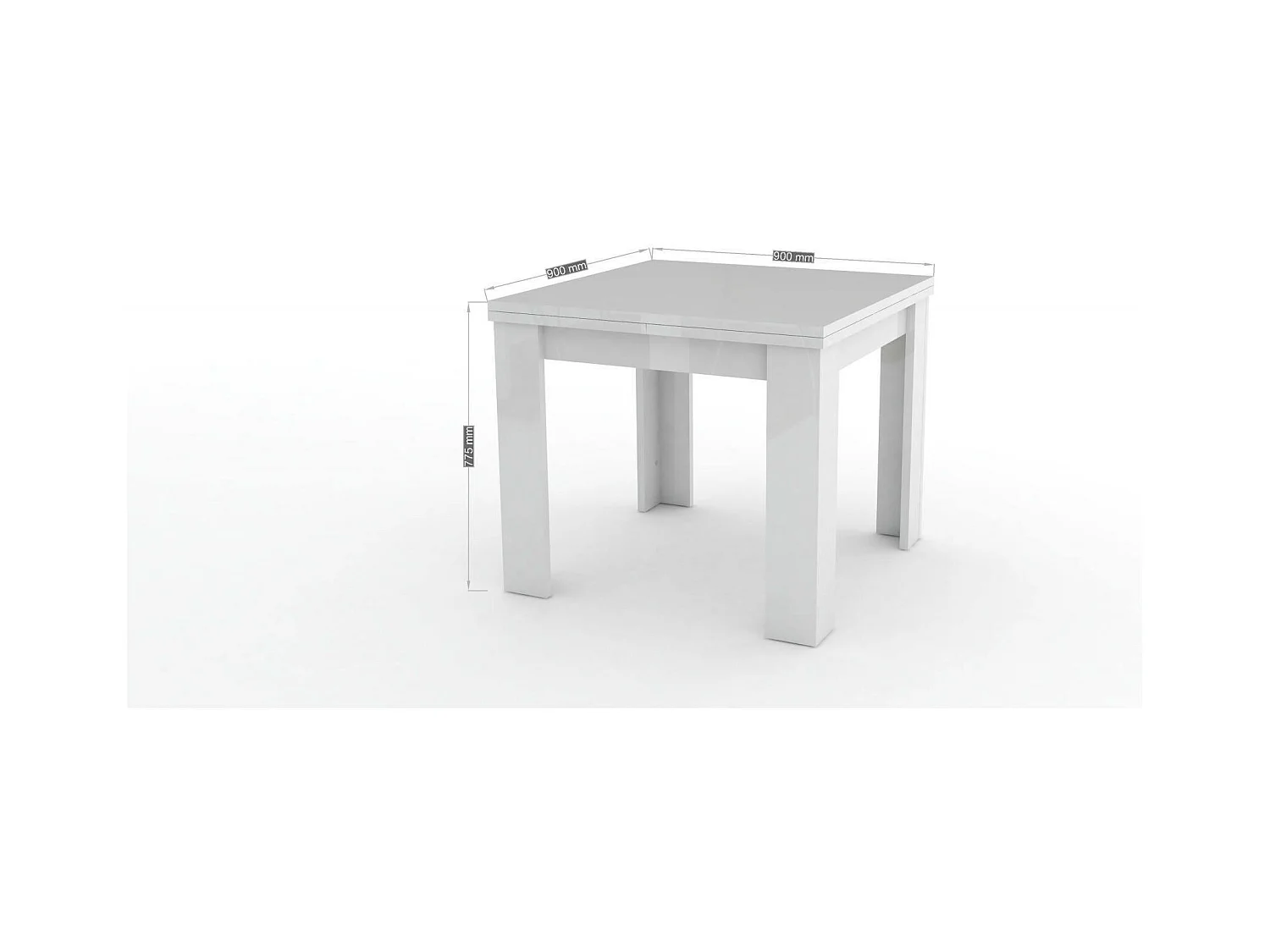 Table extensible Dlirol, Console auxiliaire de cuisine, Table extensible, 100% Made in Italy, 90x90h75 cm, Gris