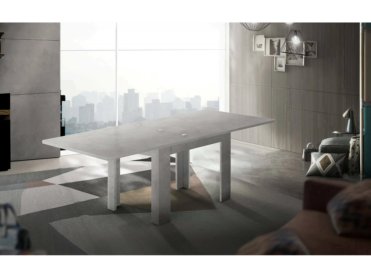 Tavolo Allungabile Airin, 8 Posti Made in Italy, 90x90x75h cm Grigio