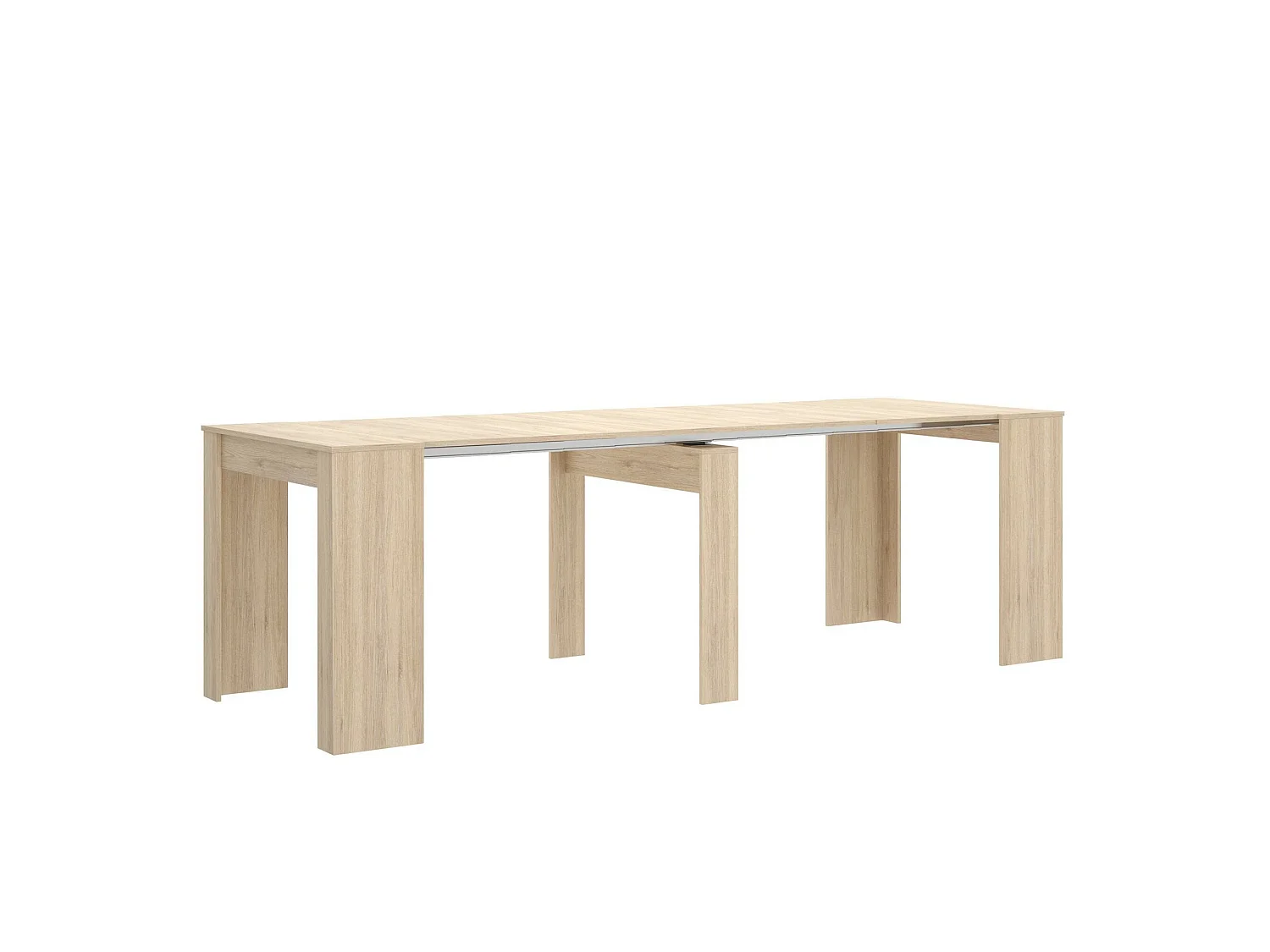 Dbiragh uitschuifbare console, Uitschuifbare console in meerdere posities, Multifunctionele eettafel, 54/239x90h77 cm, Eiken