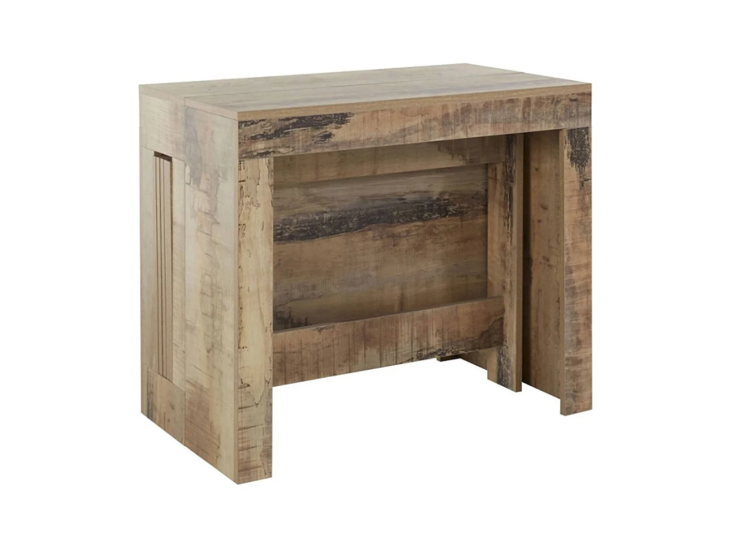 Console extensible Dguigo, Console extensible jusqu'à 12 places, Table avec supports d'extension, 100% Made in Italy, 51/300x90h77 cm, Érable
