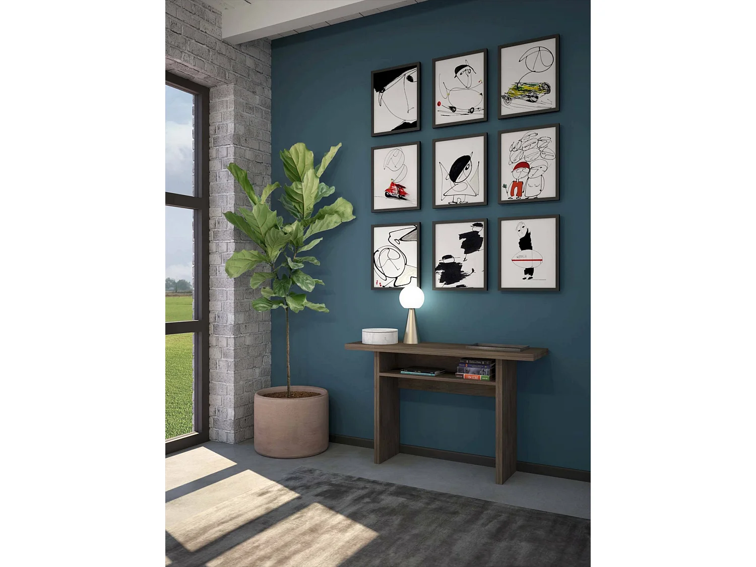 Console extensible lavande, Table à manger avec ouverture rabattable, Console polyvalente extensible, 100% Made in Italy, 120x70h75 cm, Chêne foncé
