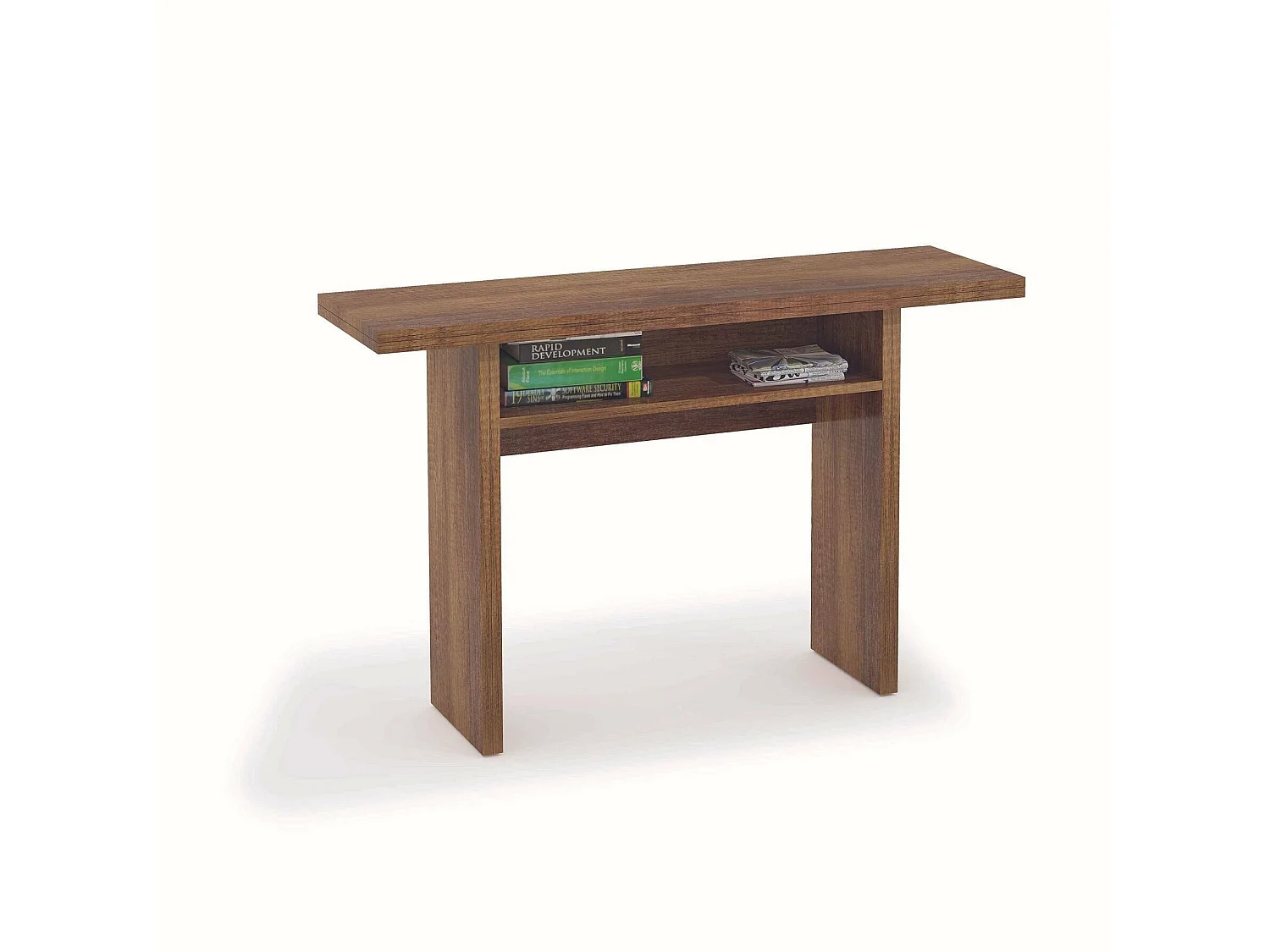 Console extensible lavande, Table à manger avec ouverture rabattable, Console polyvalente extensible, 100% Made in Italy, 120x70h75 cm, Chêne foncé