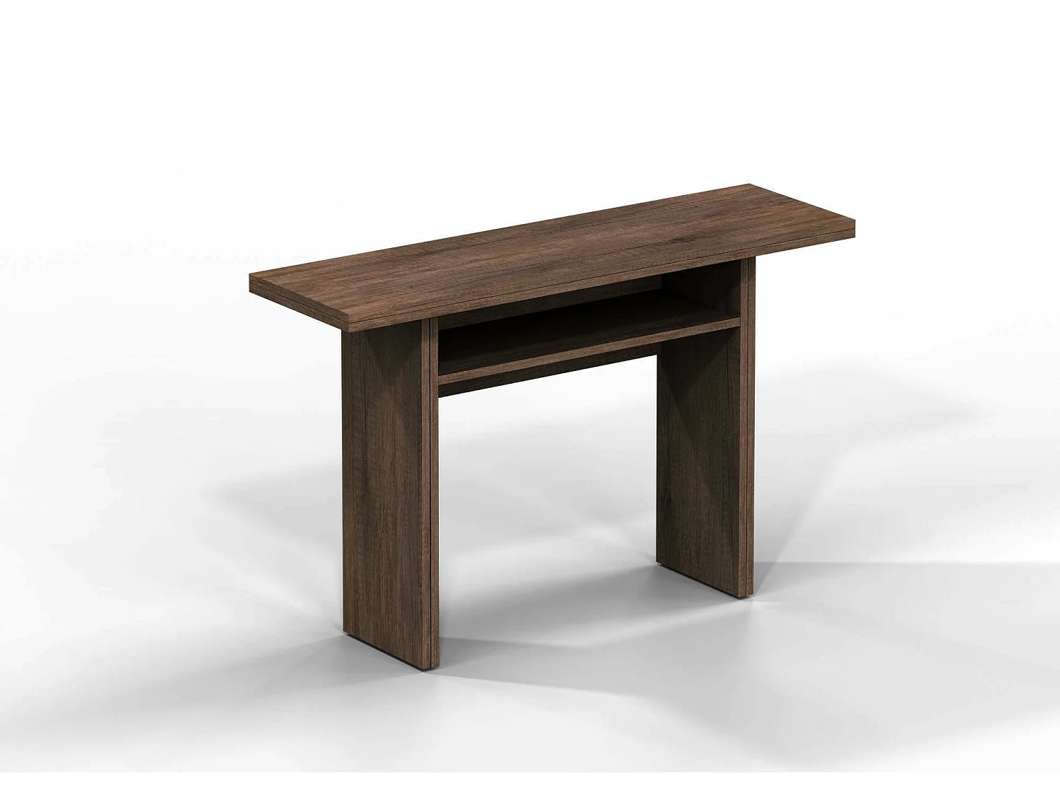 Console extensible lavande, Table à manger avec ouverture rabattable, Console polyvalente extensible, 100% Made in Italy, 120x70h75 cm, Chêne foncé