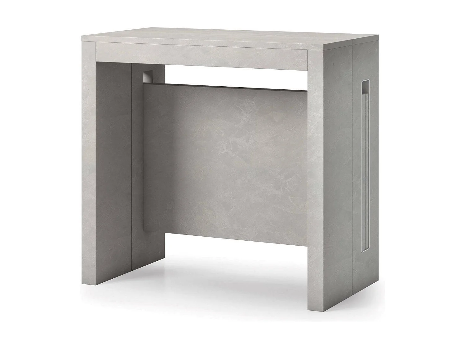Console extensible Detound, Table à manger extensible, Console polyvalente avec rallonges, 100% Made in Italy, 186x80h76 cm, Ciment