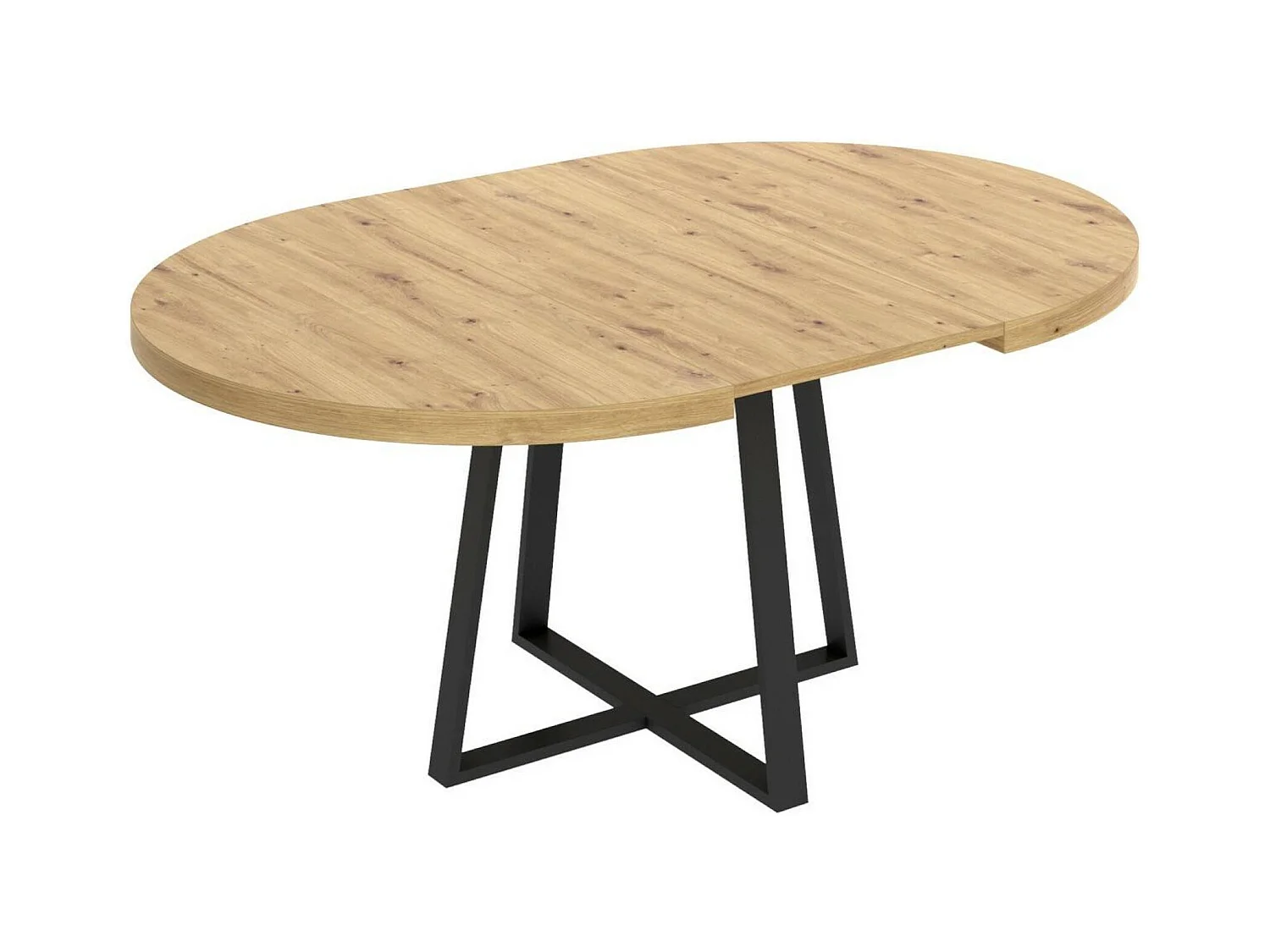 Table extensible Casarola, Console extensible ronde, Table à manger polyvalente ovale, 110/158x110h77 cm, Chêne Nodi
