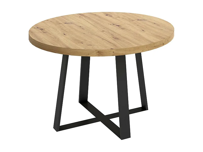 Table extensible Casarola, Console extensible ronde, Table à manger polyvalente ovale, 110/158x110h77 cm, Chêne Nodi