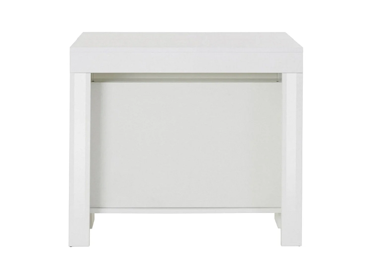 Console extensible Dguigo, Console extensible jusqu'à 12 places, Table avec supports d'extension, 100% Made in Italy, 51/300x90h77 cm, Blanc brillant