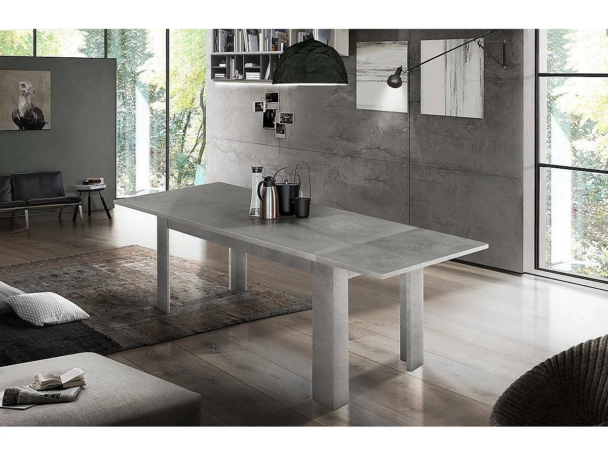 Mesa extensível Ddariv, Consola extensível até 12 lugares, Consola extensível 100% Fabricado em Itália, 160/210x90h75 cm, Cinzento