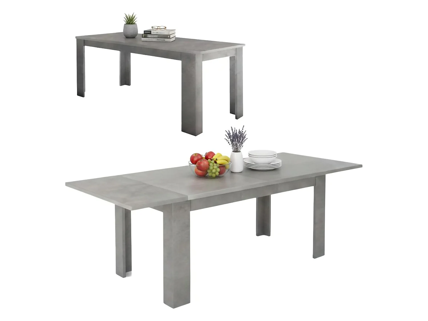 Table extensible Ddariv, Console extensible jusqu'à 12 places, Console extensible 100% Made in Italy, 160/210x90h75 cm, Gris