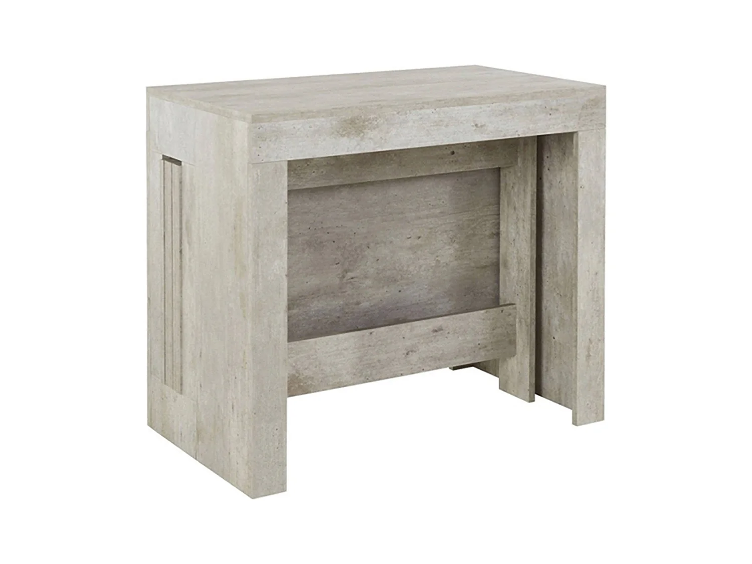 Console extensible Dguigo, Console extensible jusqu'à 12 places, Table avec supports d'extension, 100% Made in Italy, 51/300x90h77 cm, Ciment