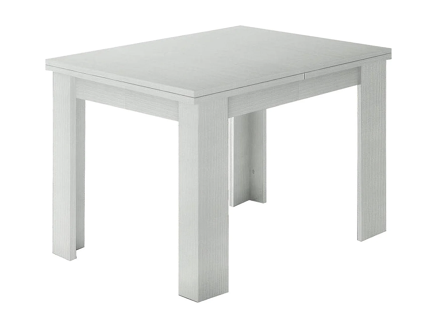 Dmora - Tavolo allungabile Airin, cm 90x90h75, Bianco lucido Larice