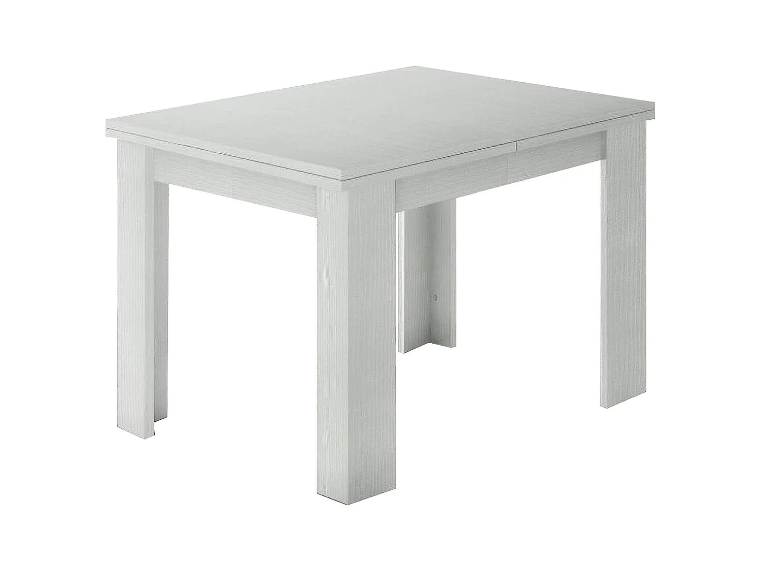 Table extensible Dlirol, Console auxiliaire de cuisine, Table extensible, 100% Made in Italy, 90x90h75 cm, Mélèze blanc brillant