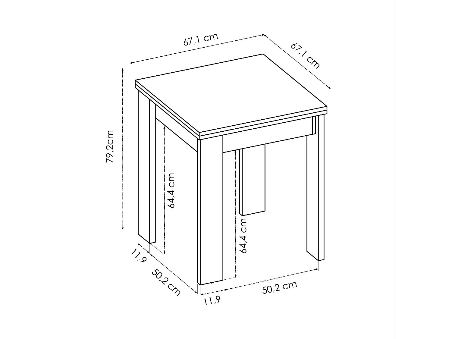 Dmora Uitschuifbare Tafel Comer 67x134x79h cm Bruin Eiken, Verlengbaar tot 6 Zitplaatsen, Boekuitbreidingsmechanisme