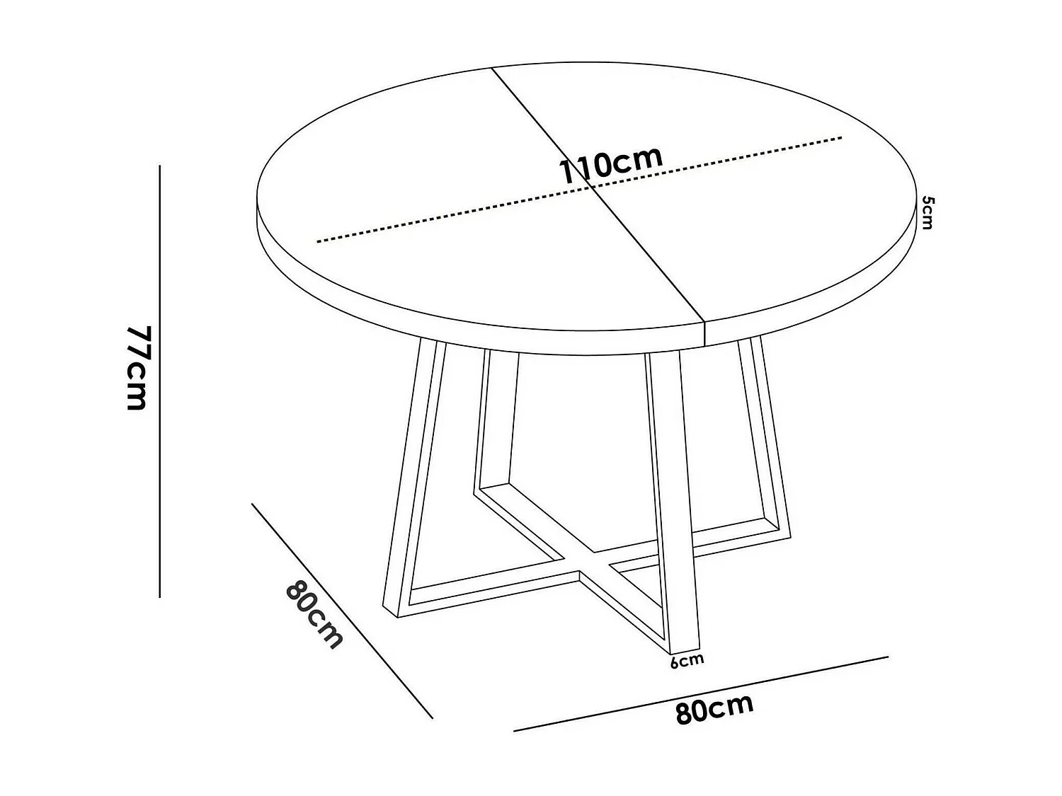 Table extensible Dazz, Console extensible ronde, Table à manger polyvalente ovale, 110/158x110h77 cm, Chêne Nodi