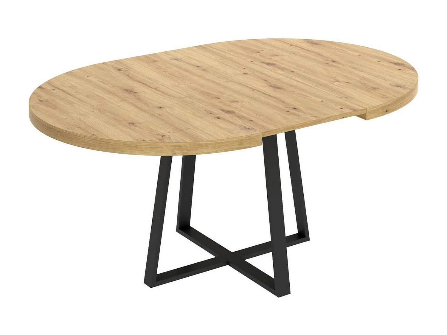Dazz uitschuifbare tafel, Ronde uitschuifbare console, Ovale multifunctionele eettafel, 110/158x110h77 cm, Nodi Eiken
