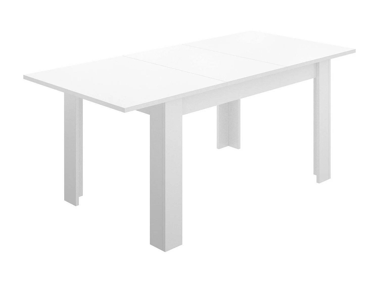 Caladora uitschuifbare tafel, Uitschuifbare console in meerdere posities, Eettafel met verlengstuk, 140/190x90h77 cm, Wit