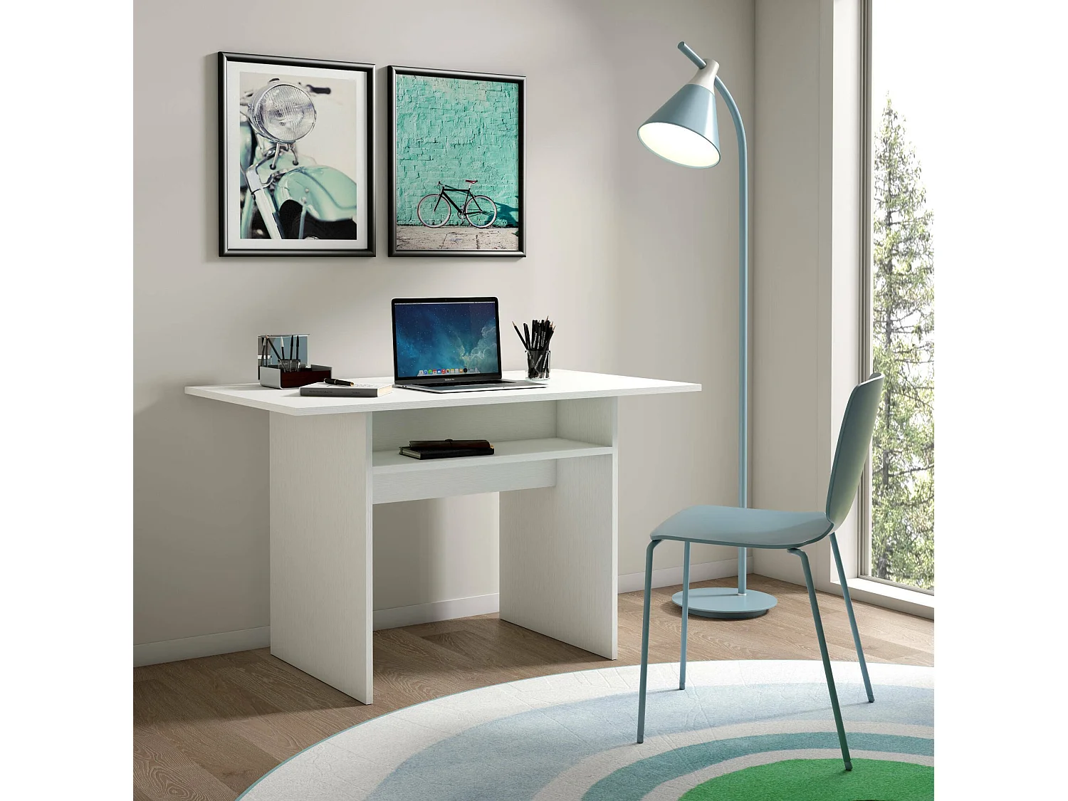 Consola extensível Dgalles, Mesa de jantar com abertura para livro, Consola multiuso extensível, 100% Fabricado em Itália, 120x70h75 cm, Branco